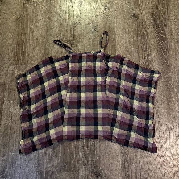 Anthropologie Holding Horses Madras Plaid Trapeze Top - Picture 3 of 7